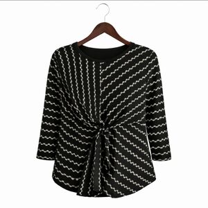 Alfani Black Womens Twisted Knot Pullover Top Size XL